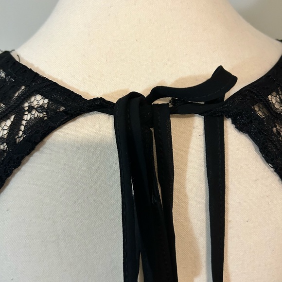 LBD Hollywood VINTAGE A-line Lace Backless Party Dress in Black Size Small - Picture 6 of 9